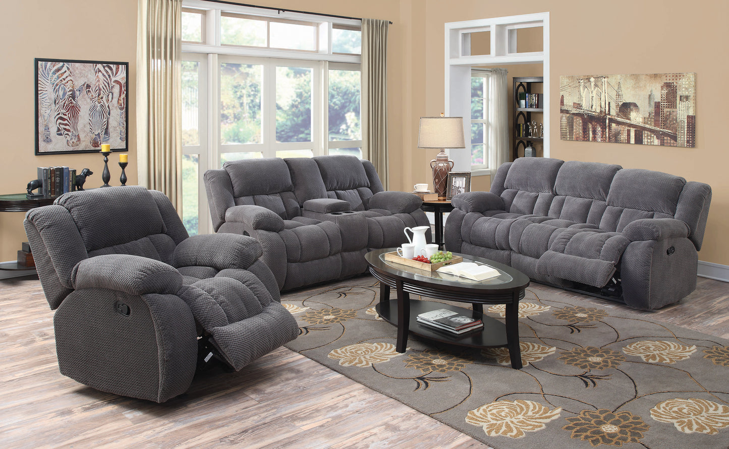 Weissman Upholstered Padded Arm Glider Recliner Grey