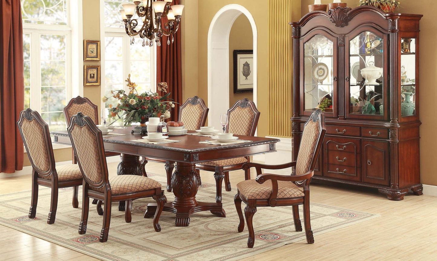 Double Pedestal Dining Table 6 Side & 2 Arm Chairs - ATL FURNITURE