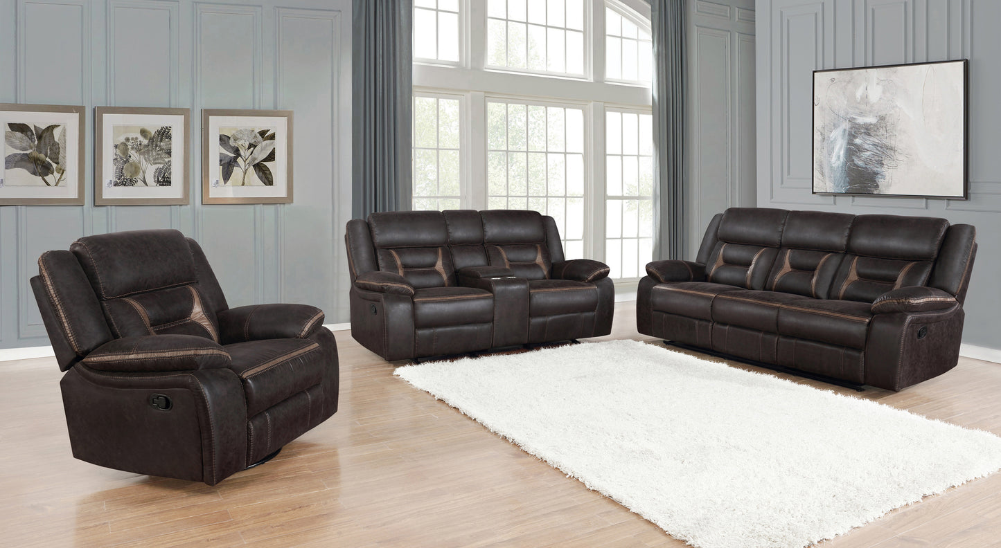 Greer 2-piece Upholstered Reclining Sofa Set Brown