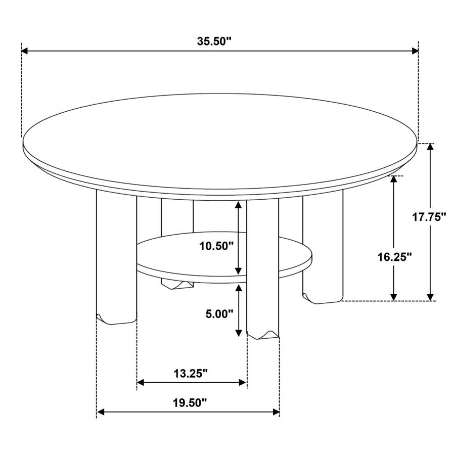 Ottowa 3-Piece Round Wood Coffee Table Set Light Oak