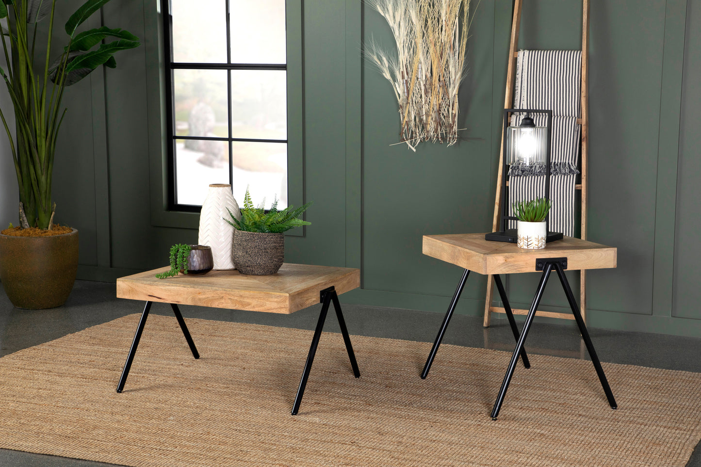 Avery Square Solid Mango Wood Side End Table Natural