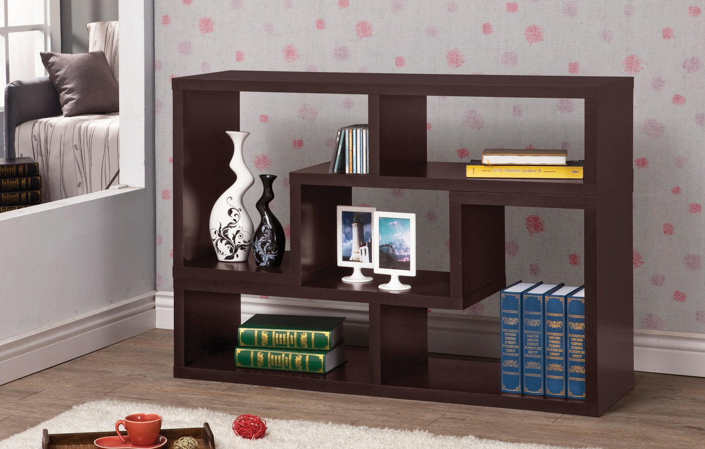 Velma Multipurpose TV Stand and Bookshelf Cappuccino