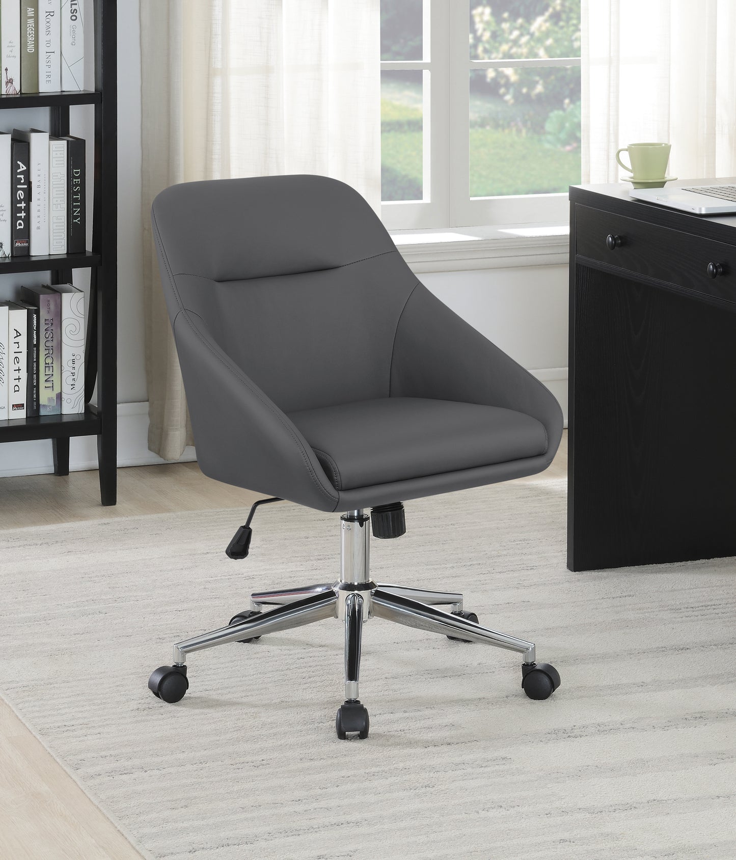 Jackman Upholstered Adjustable Home Office Desk Chair Grey