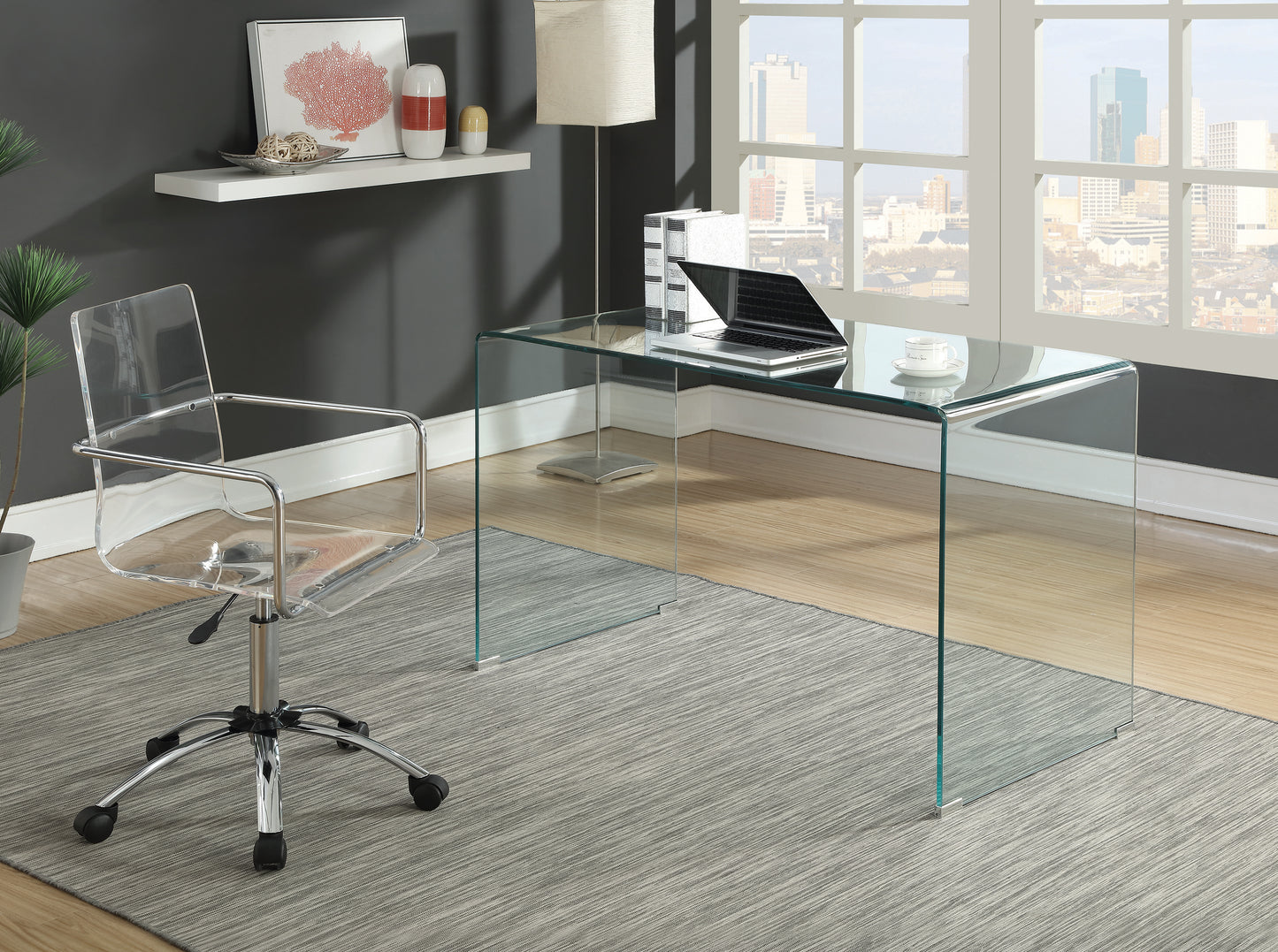 Ripley Glass Writing Desk Clear