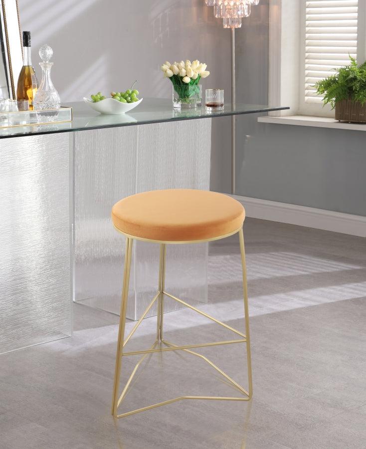 Meridian Furniture - Tres Velvet Counter Stool Set Of 2 In Mango - 942Mango-C - ATL FURNITURE