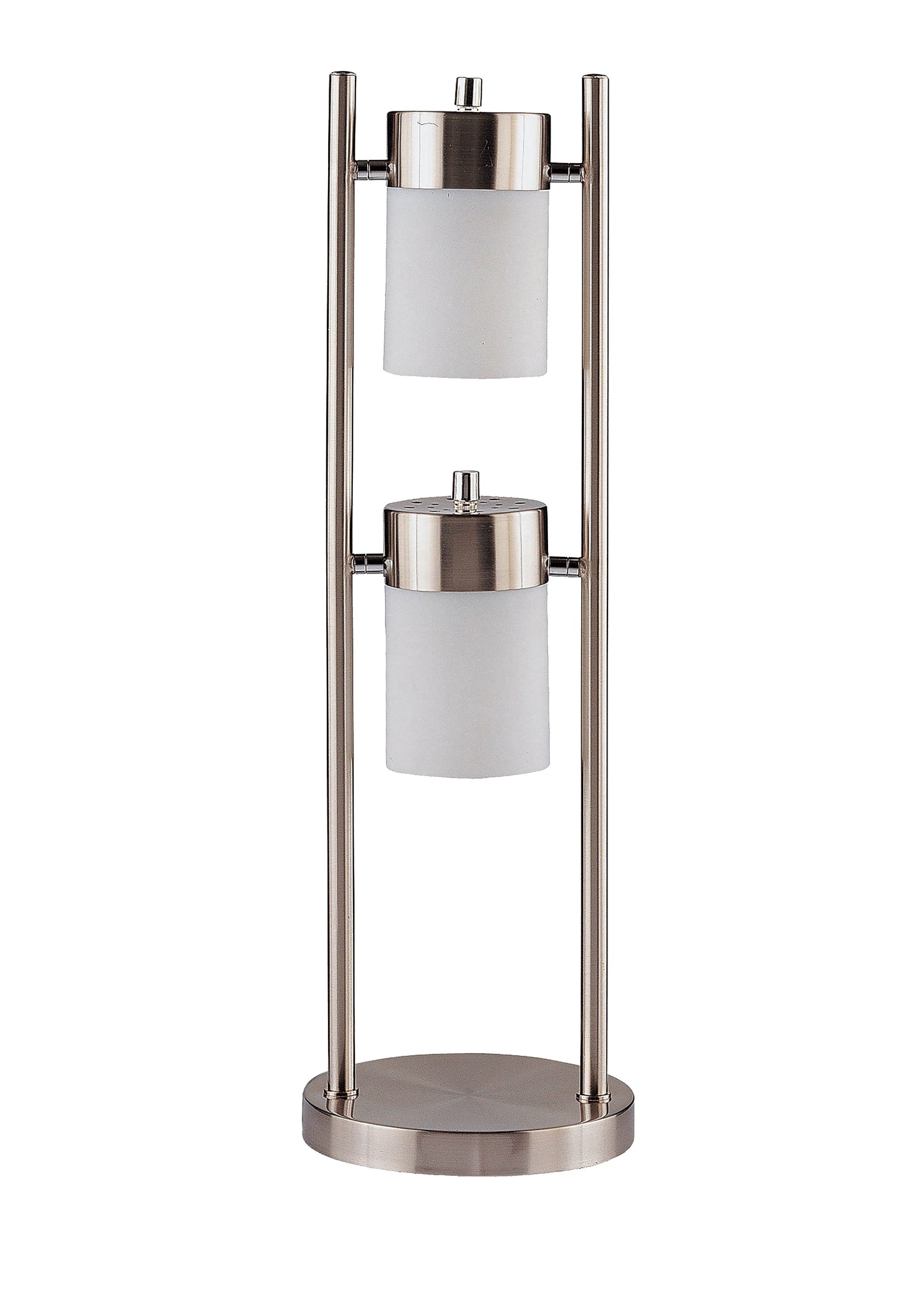 Munson 25-inch 2 Swivel Lights Bedside Table Lamp Silver