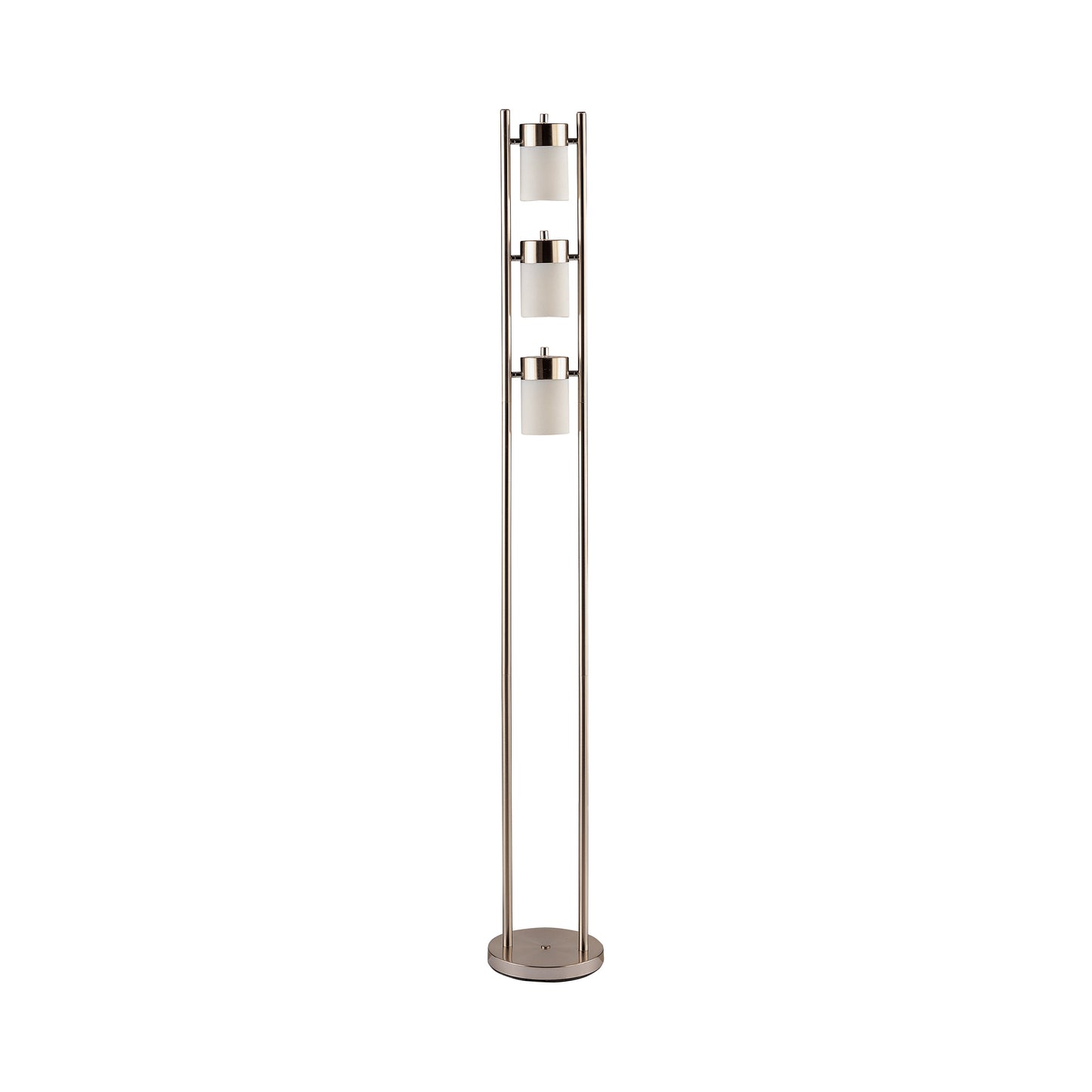 Munson 65-inch 3 Swivel Lights Metal Floor Lamp Silver