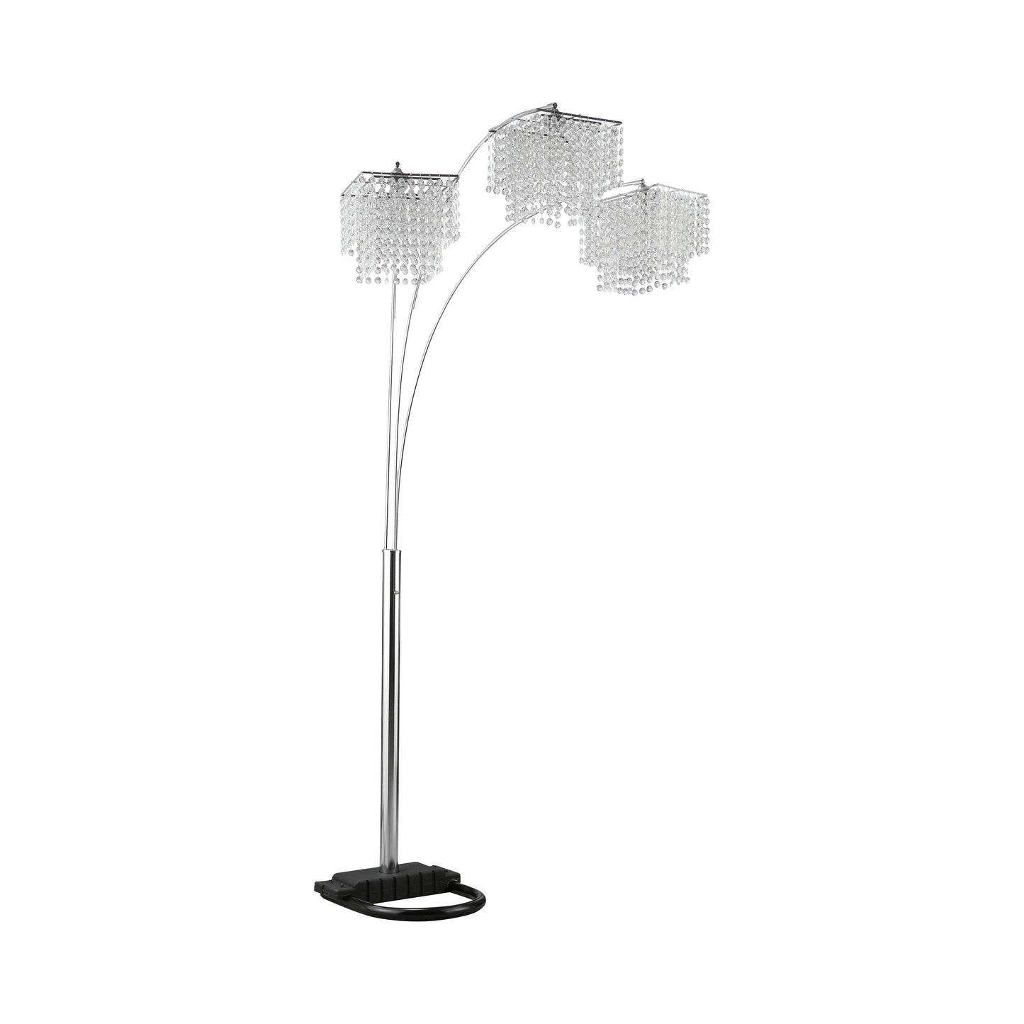 Miriam 90-inch Hanging Crystal Arc Floor Lamp Chrome