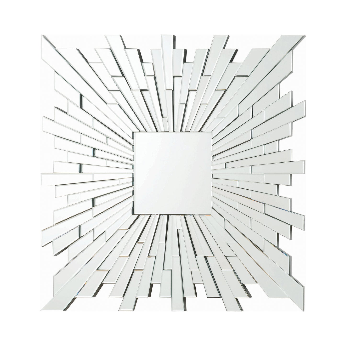 Brantley 40 x 40 Inch Square Sunburst Wall Mirror Silver