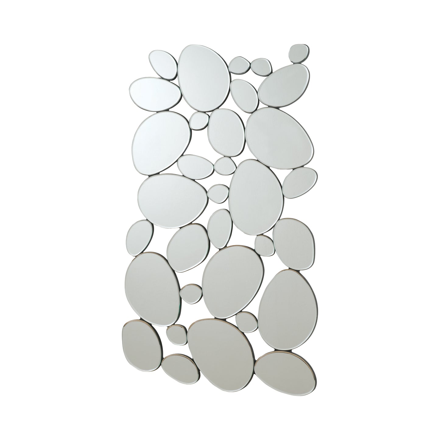 Topher 29 x 51 Inch Pebble Themed Wall Mirror Silver