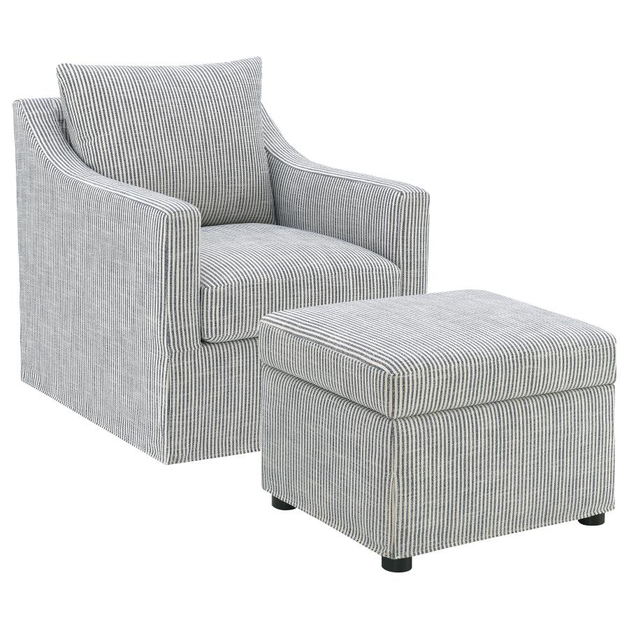 Winter Upholstered Sloped Arm Accent Swivel Chair Grey