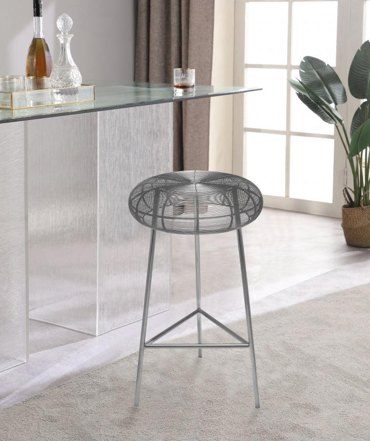 Meridian Furniture - Tuscany Counter Stool Set Of 2 In Silver - 963Silver - ATL FURNITURE