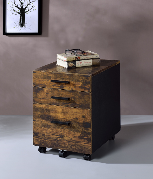 Abner Weathered Oak File Cabinet - ATL FURNITURE