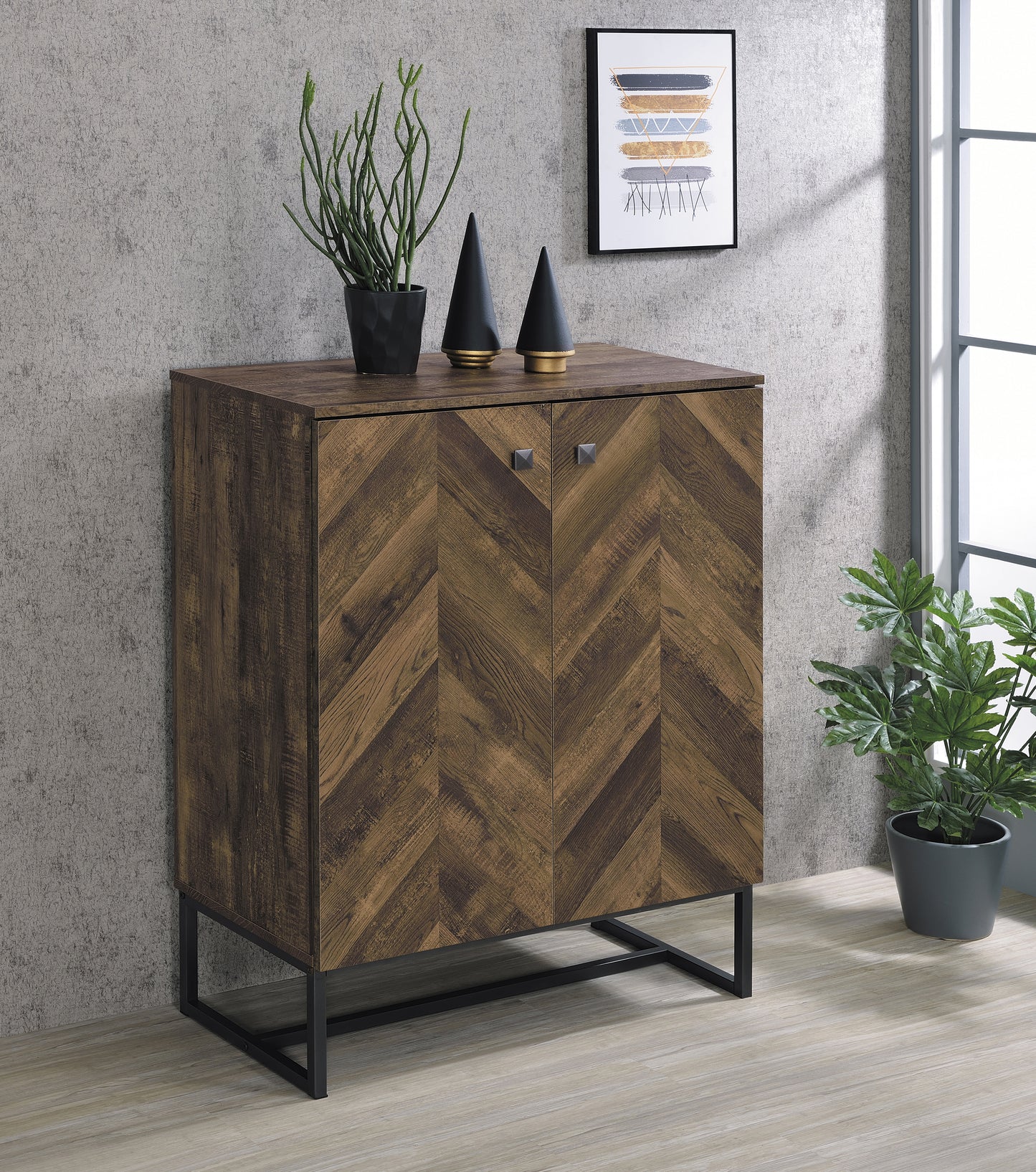 Carolyn 2-door Engineered Wood Accent Cabinet Rustic Oak