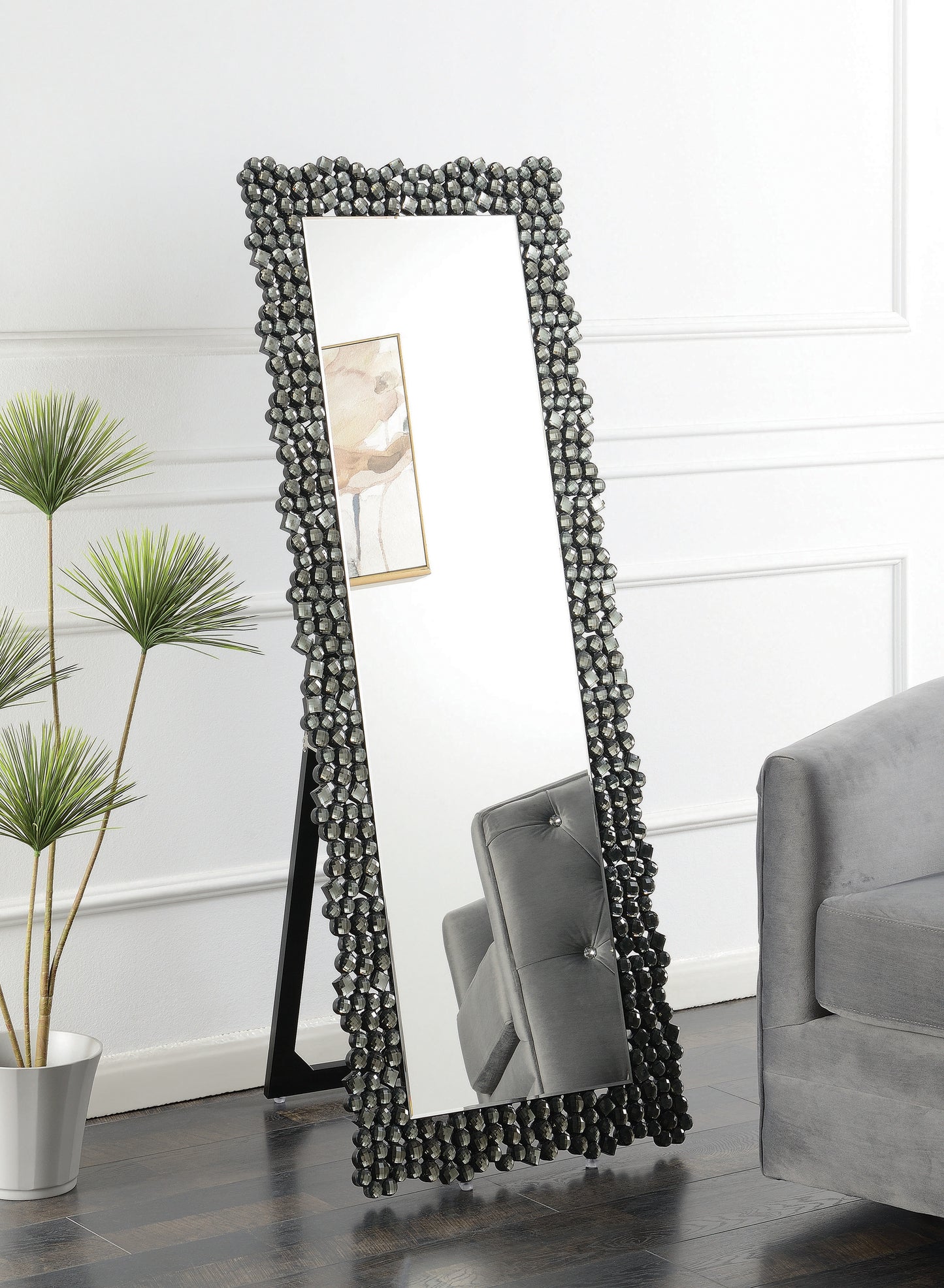 Mckay 24 x 63 Inch Acrylic Frame Standing Mirror Smokey Grey
