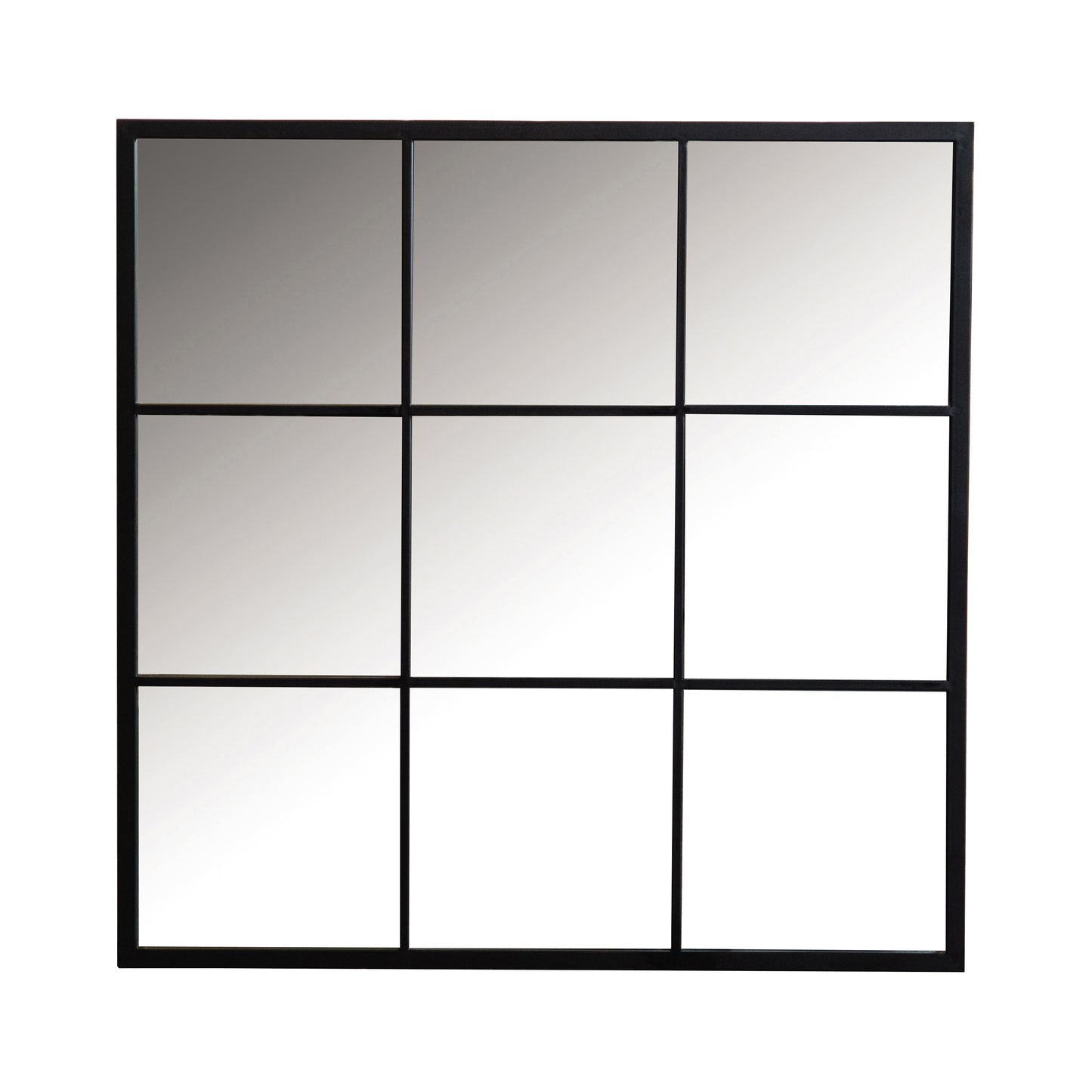 Quetzal 35 x 35 Inch Square Window Pane Wall Mirror Black