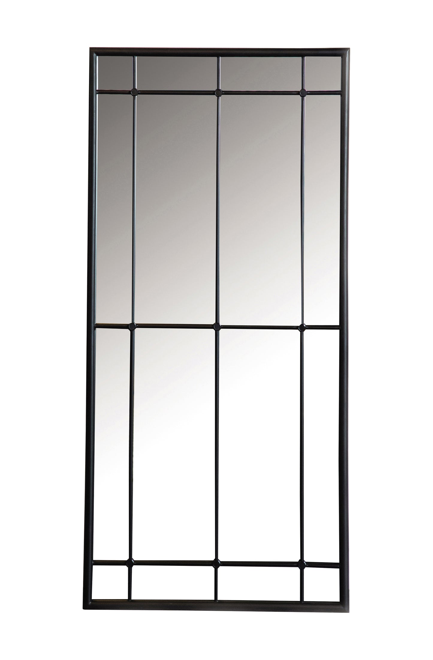 Annetta 24 x 52 Inch Window Pane Floor or Wall Mirror Black