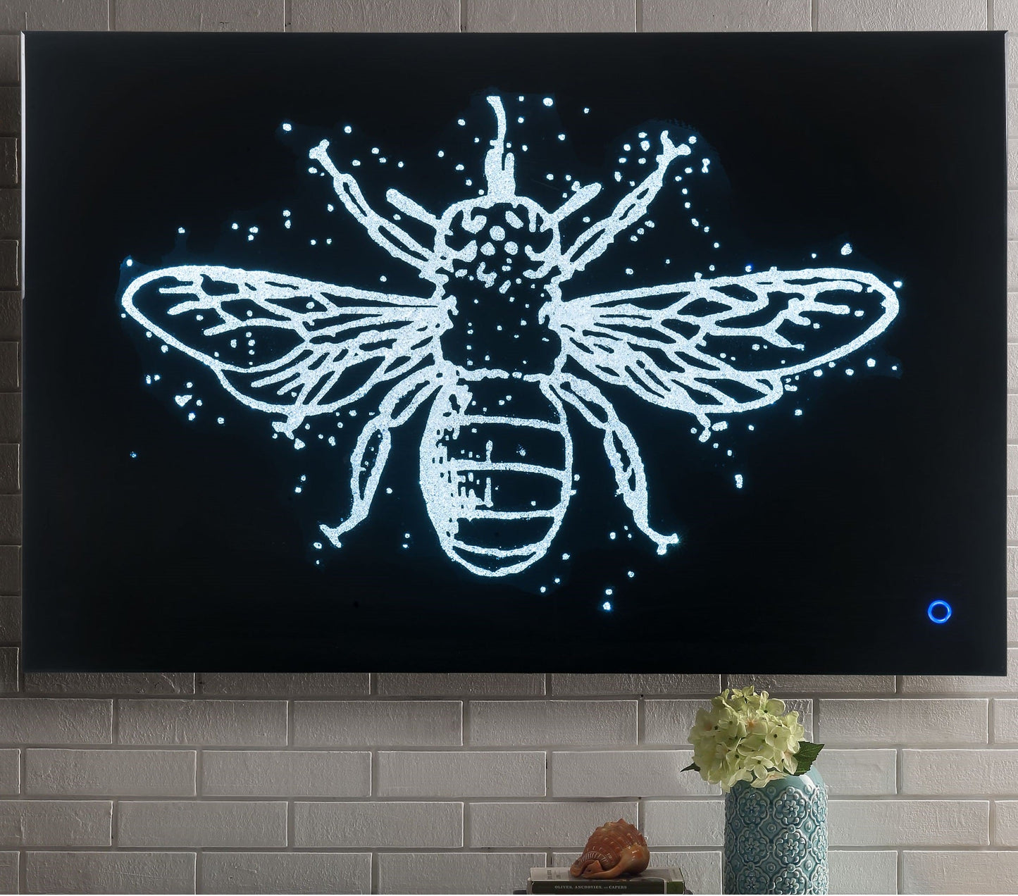 Vedris Smoky Glass & Faux Crystal Wall Art (LED) - ATL FURNITURE