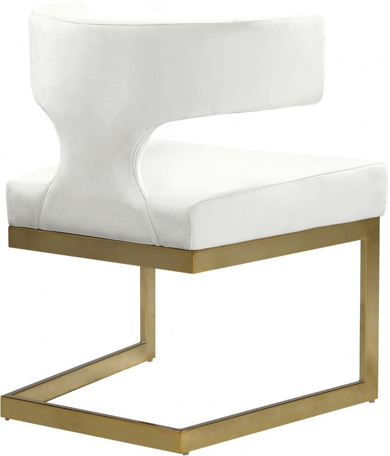 Meridian Furniture - Alexandra Velvet Dining Chair Set Of 2 In Cream - 953Cream-C - ATL FURNITURE