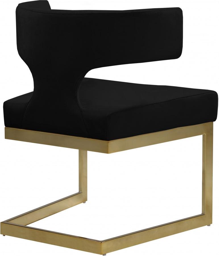 Meridian Furniture - Alexandra Velvet Dining Chair Set Of 2 In Black - 953Black-C - ATL FURNITURE