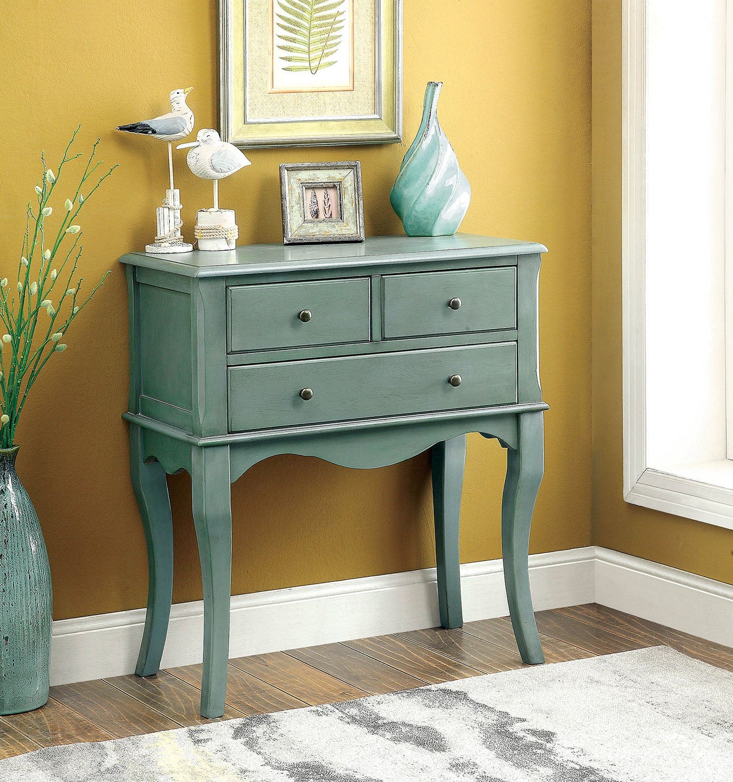 SIAN Antique Teal Hallway Cabinet - ATL FURNITURE