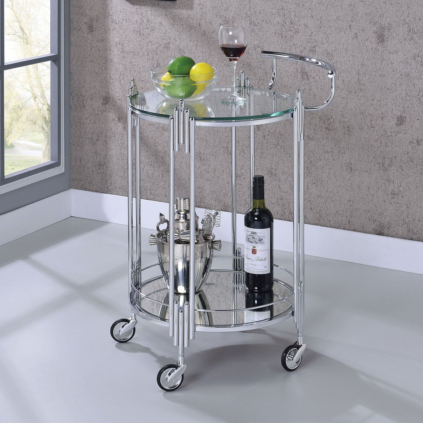 Ebbe Chrome Serving Carts - ATL FURNITURE