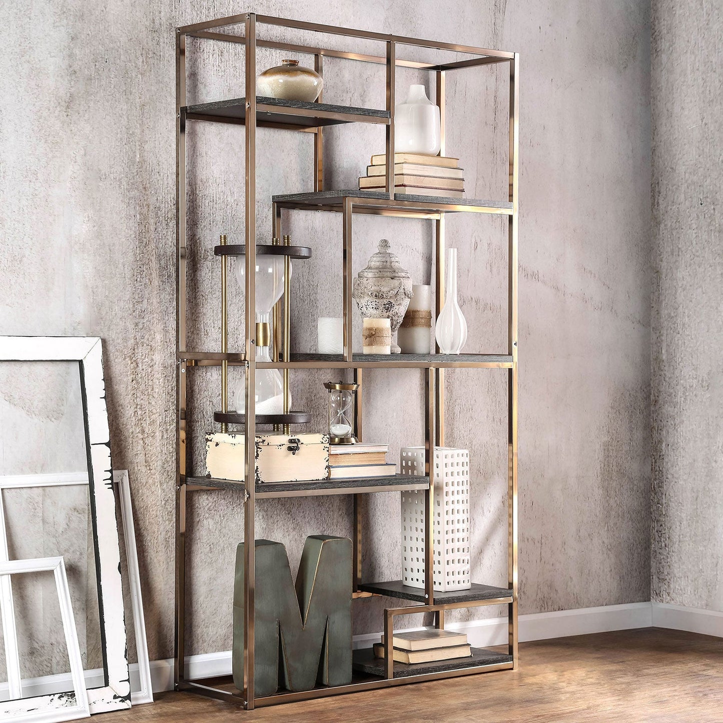 ELVIRA Champagne Display Shelf - ATL FURNITURE