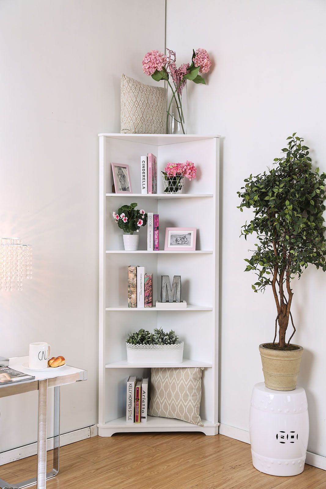 Rockwall White Bookshelf - ATL FURNITURE