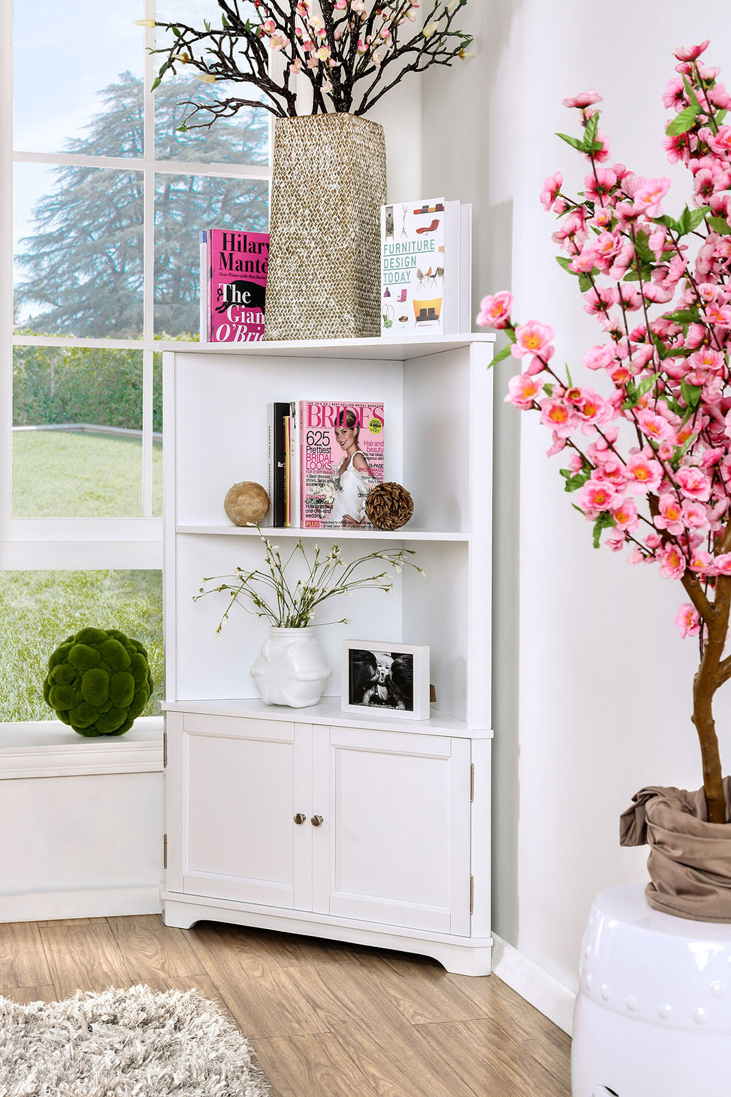 Cavan White Bookshelf - ATL FURNITURE