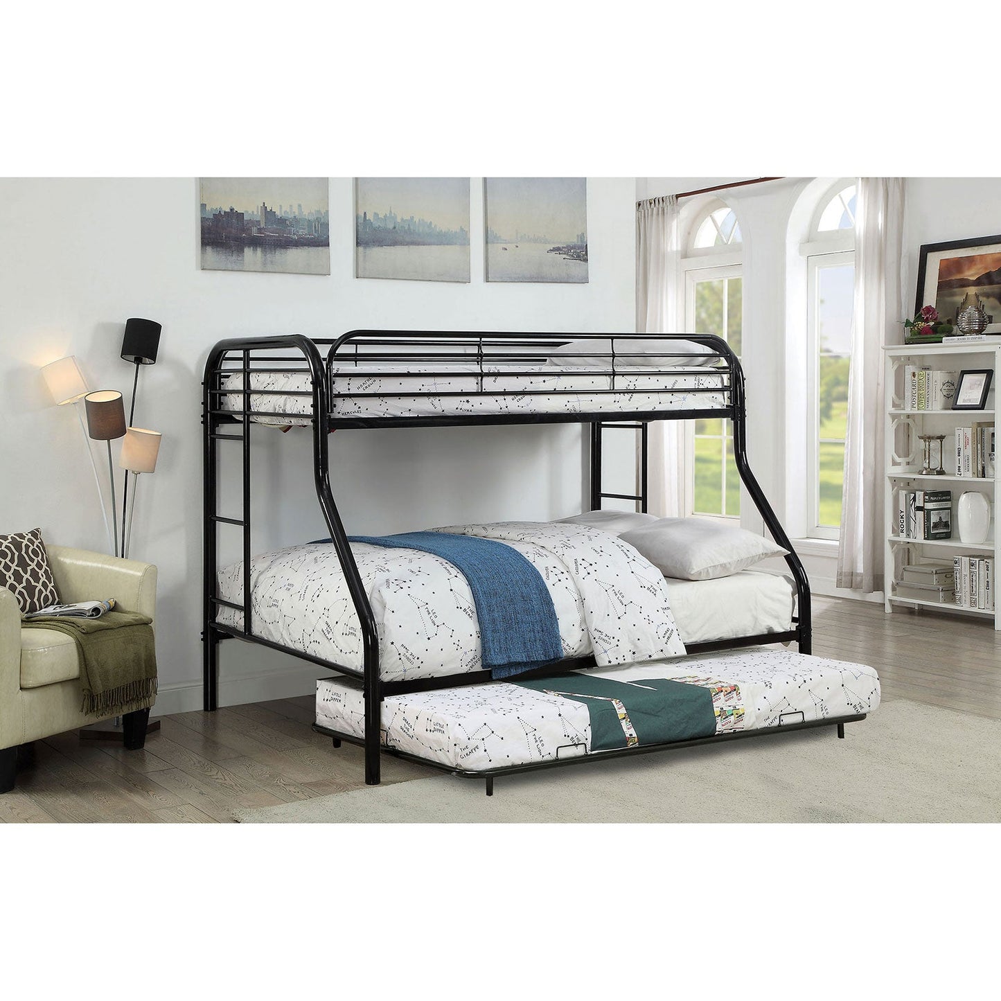 Opal Black Metal Trundle - ATL FURNITURE