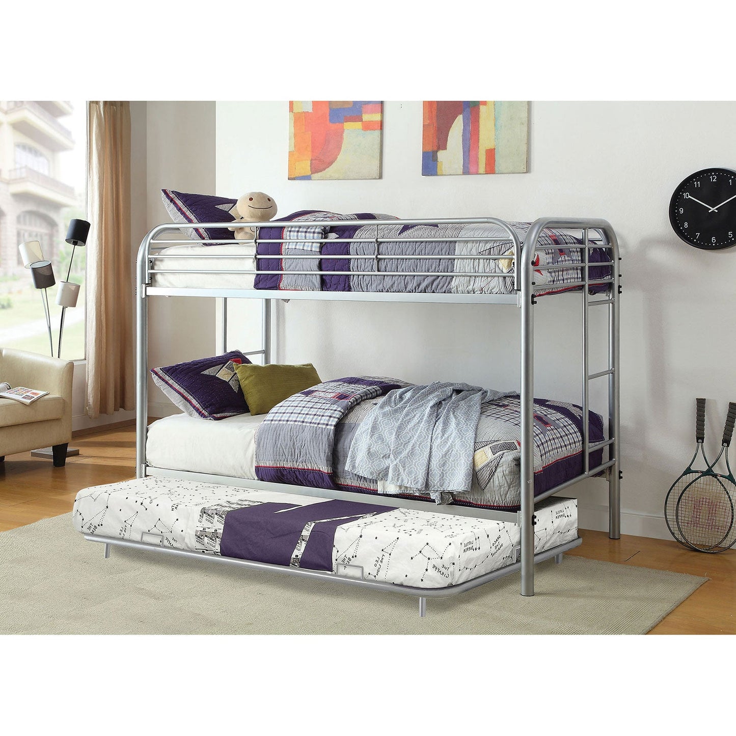 Opal Silver Metal Trundle - ATL FURNITURE