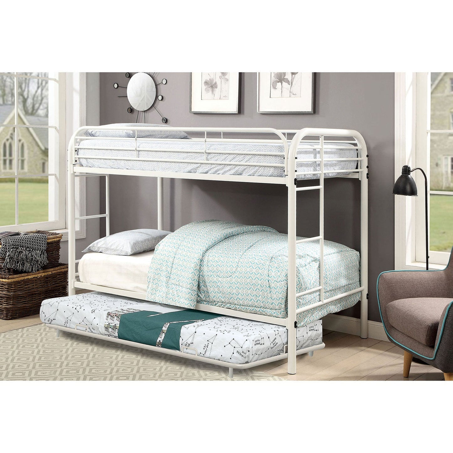 Opal White Metal Trundle - ATL FURNITURE