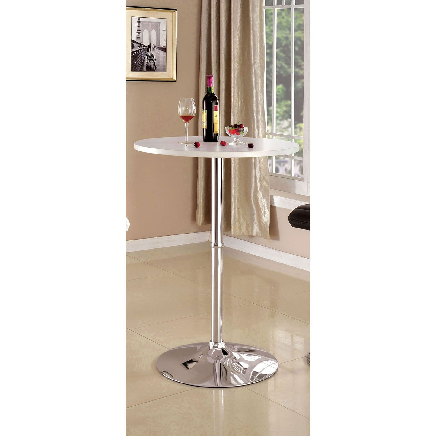 NESSA White Bar Table - ATL FURNITURE