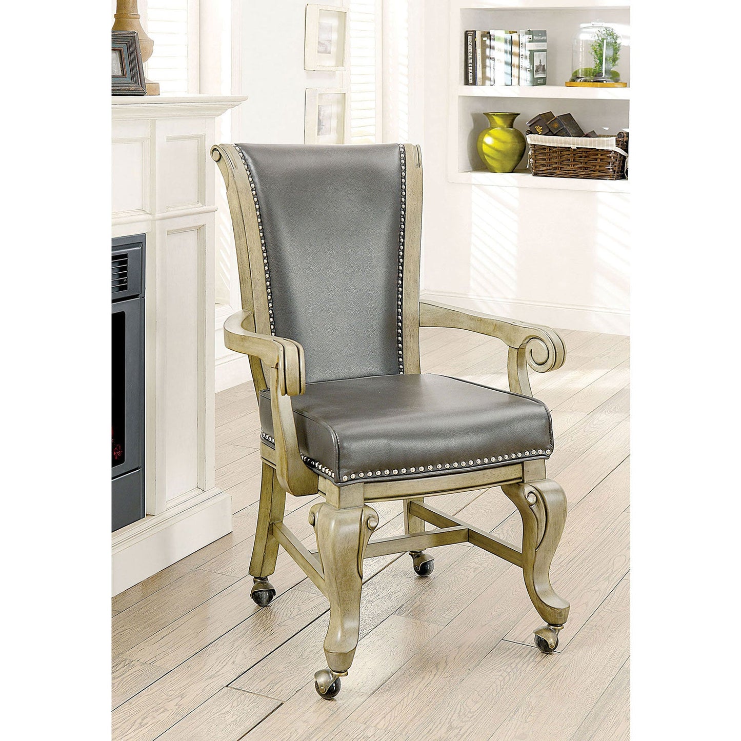 MELINA Gray Arm Chair - ATL FURNITURE