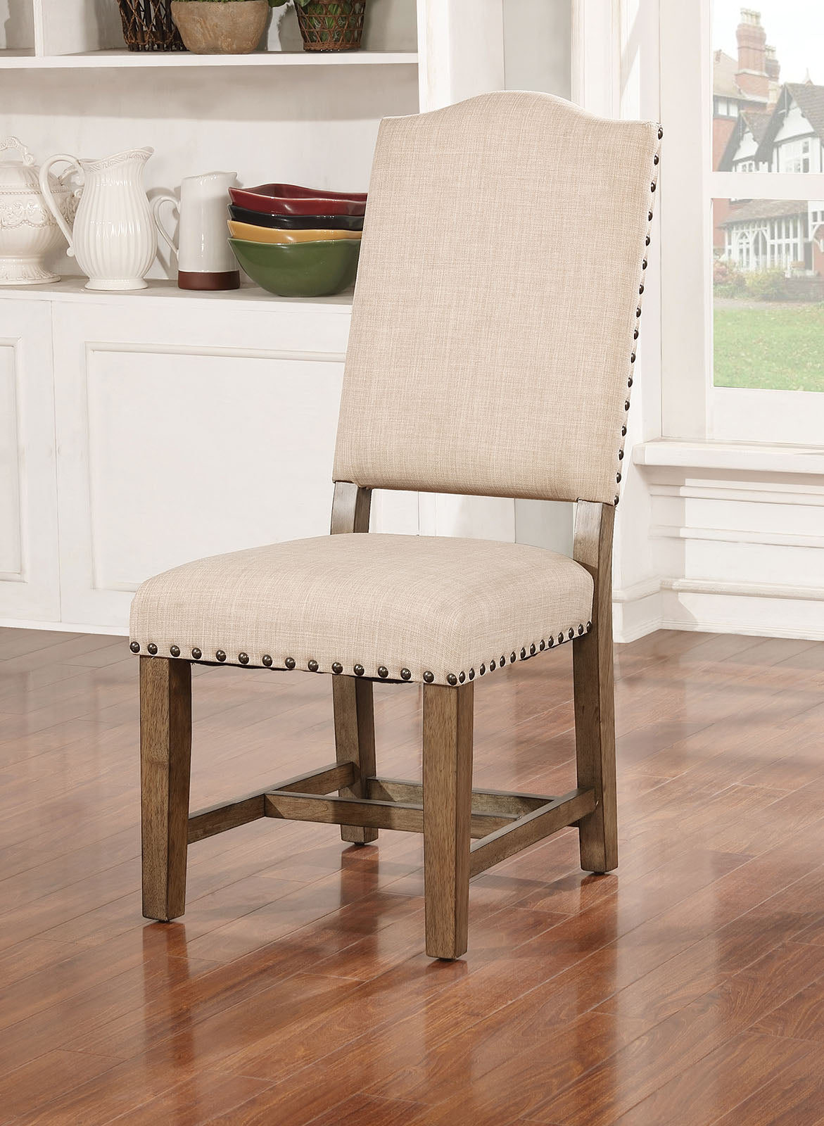 Julia Light Oak/Ivory Side Chair (2/CTN) - ATL FURNITURE