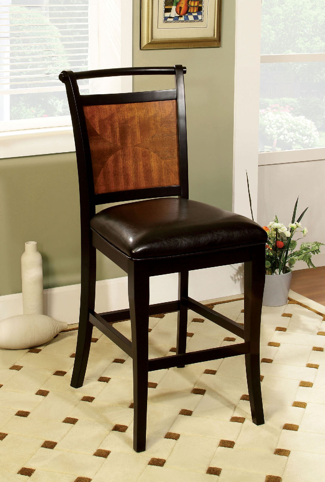 Salida II Espresso/Black Counter Ht. Chair (2/CTN) - ATL FURNITURE