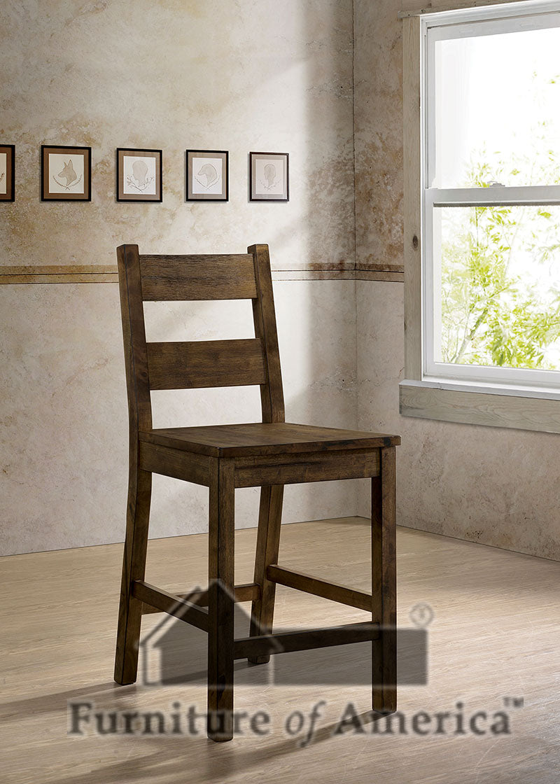 Kristen Ii Rustic Oak Counter Ht. Side Chair (2/CTN) - ATL FURNITURE