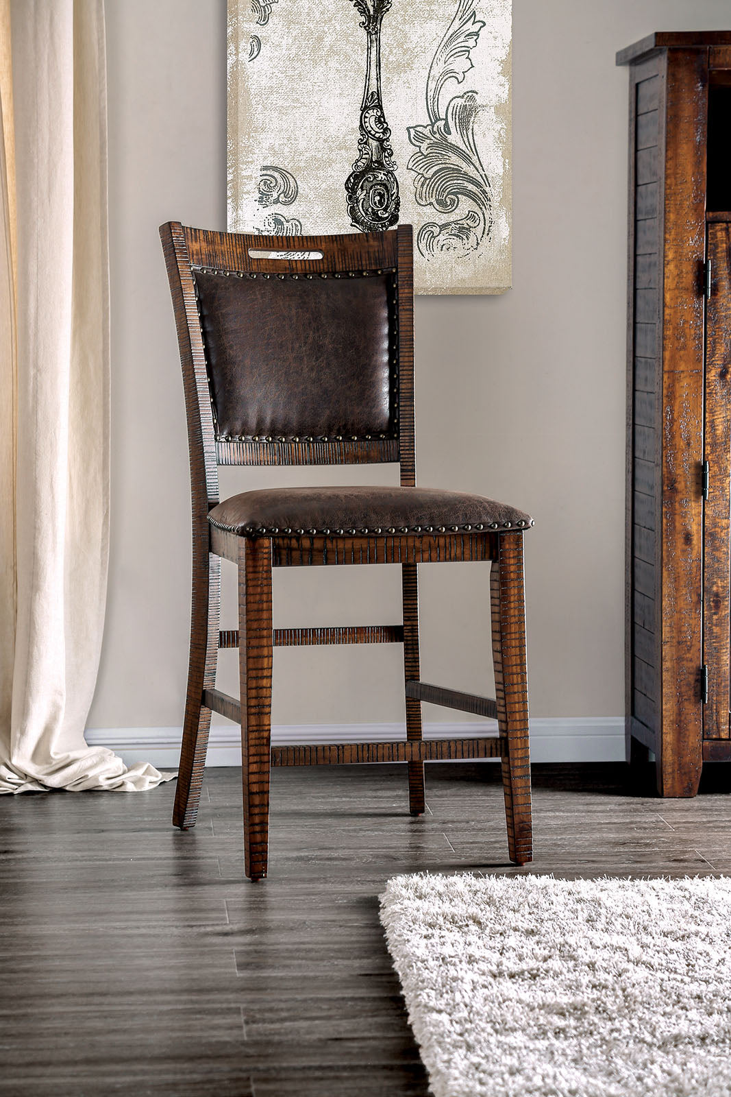 Wichita Light Walnut Counter Ht. Chair (2/CTN) - ATL FURNITURE