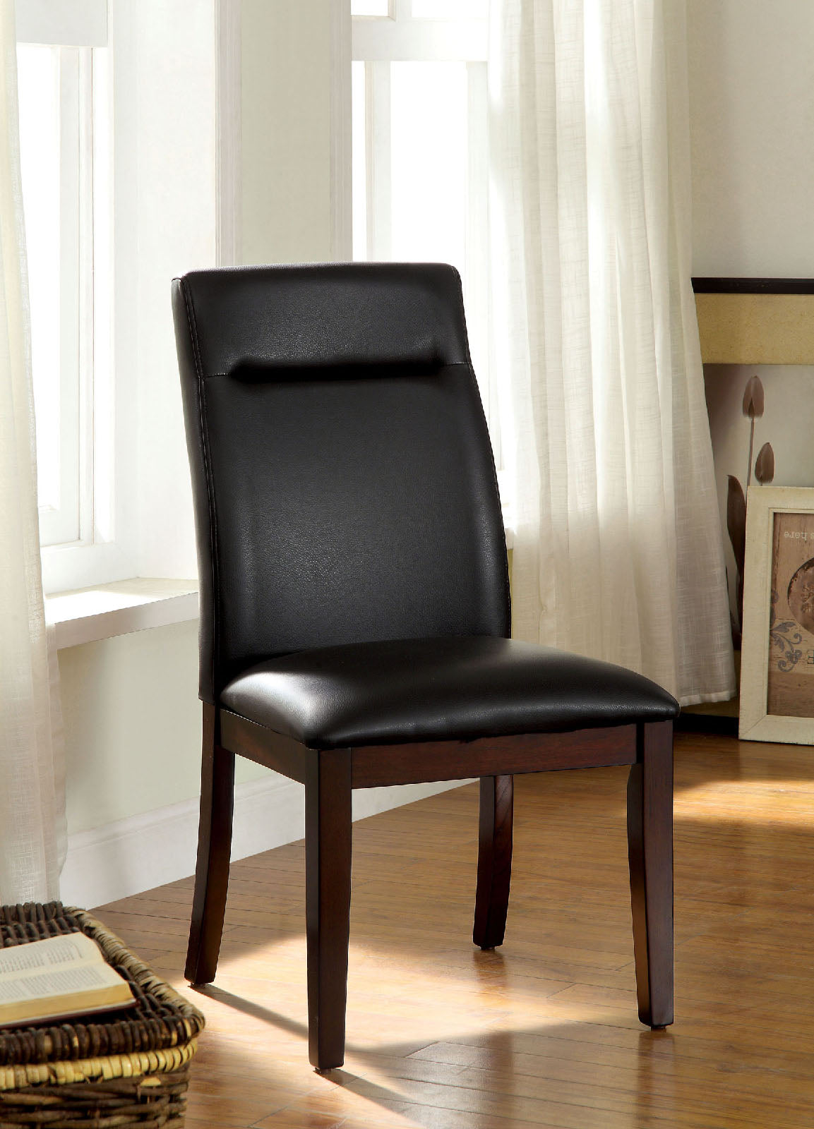 LAWRENCE Dark Cherry Side Chair (2/CTN) - ATL FURNITURE
