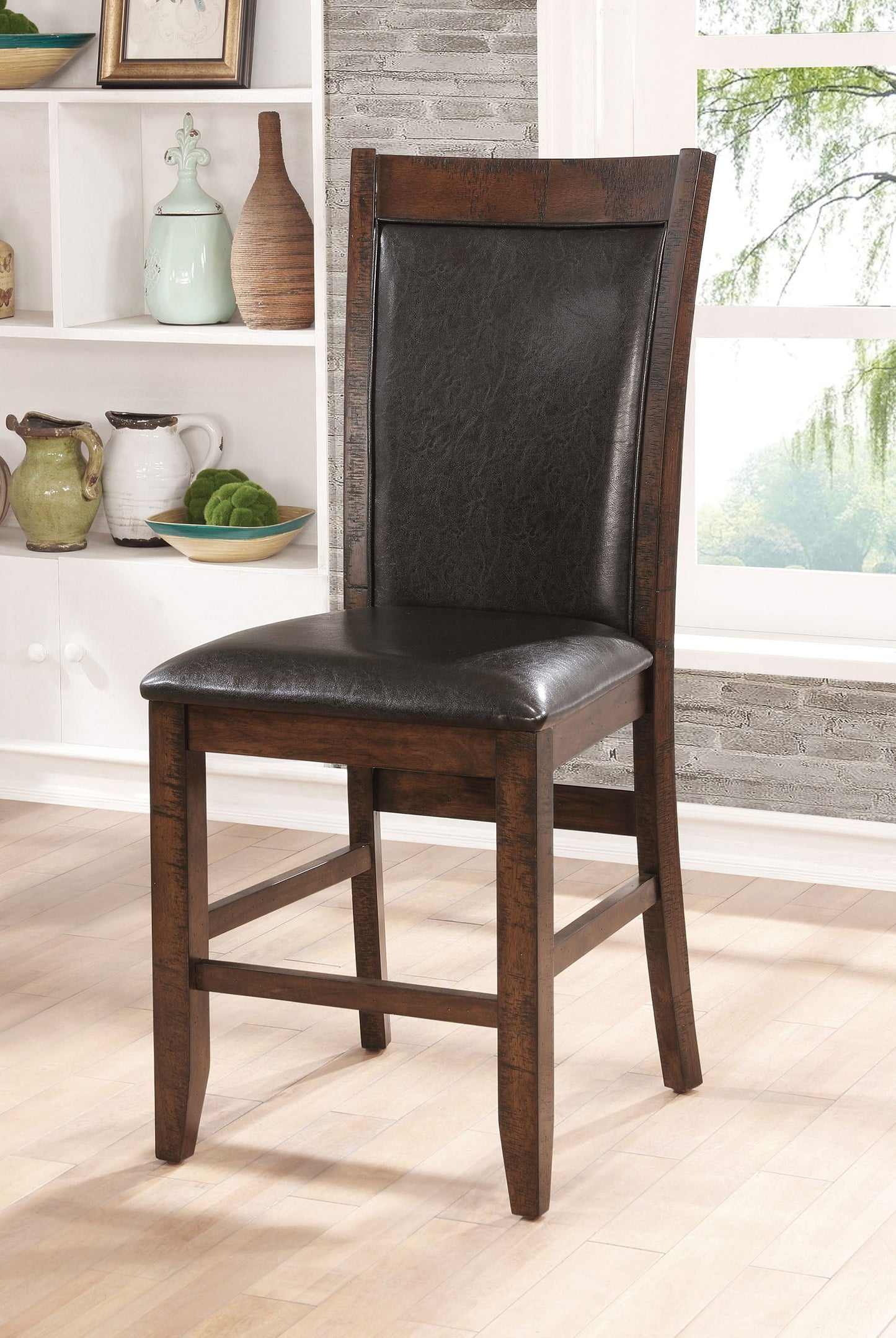 MEAGAN II Brown Cherry/Espresso Counter Ht. Chair (2/CTN) - ATL FURNITURE