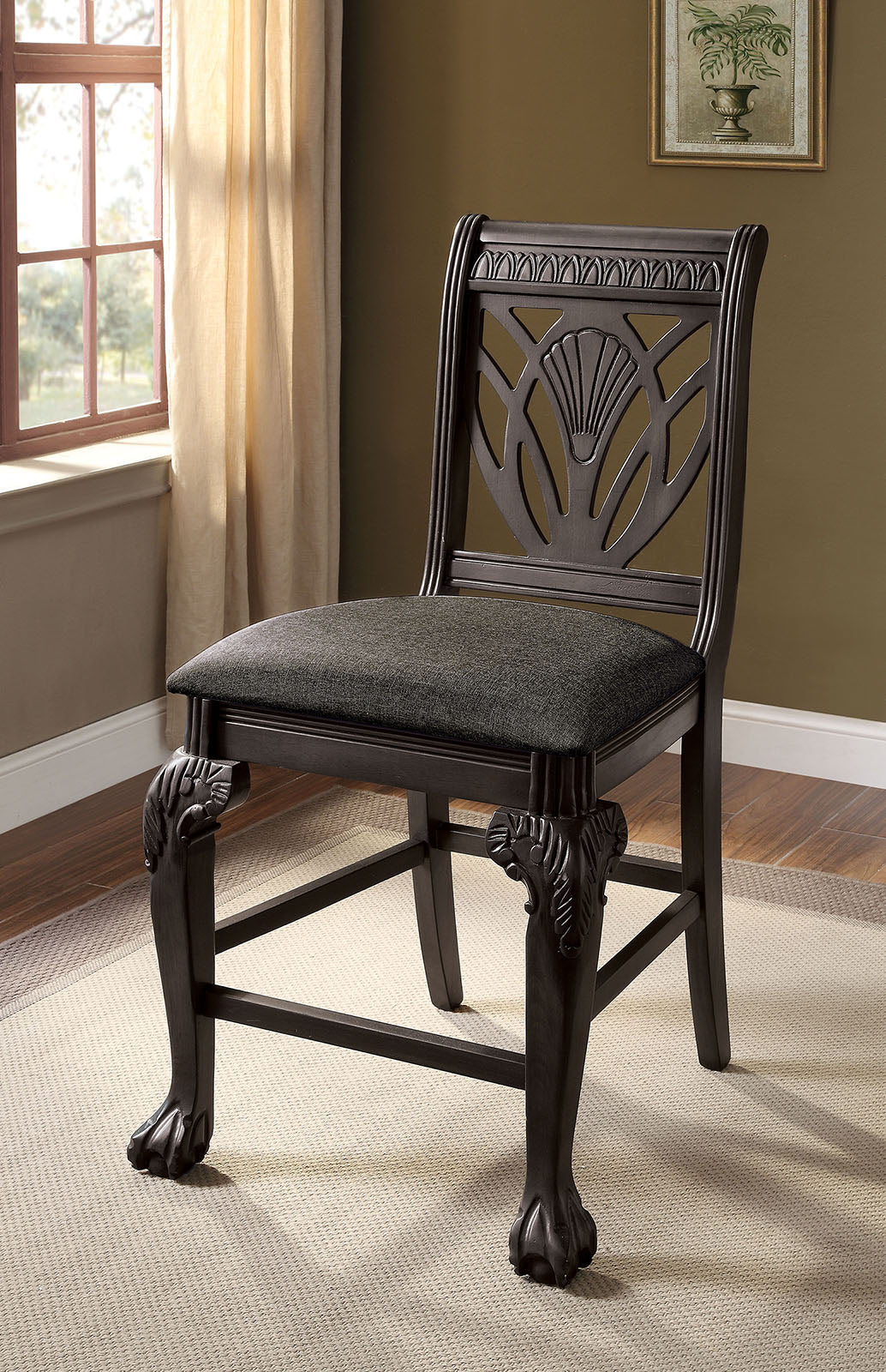 Petersburg Dark Gray Counter Ht. Chair (2/CTN) - ATL FURNITURE