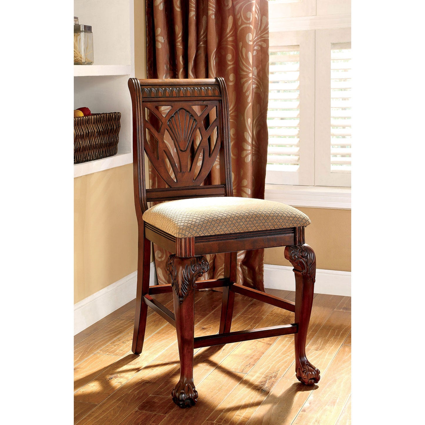 PETERSBURG II Cherry Counter Ht. Chair (2/CTN) - ATL FURNITURE