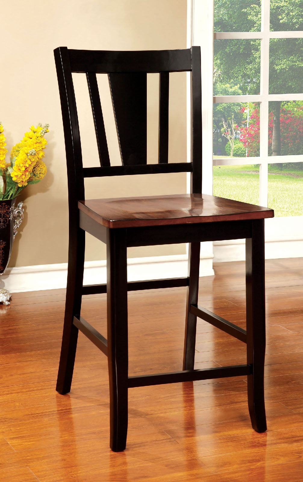 DOVER II Black/Cherry Counter Ht. Chair (2/CTN) - ATL FURNITURE