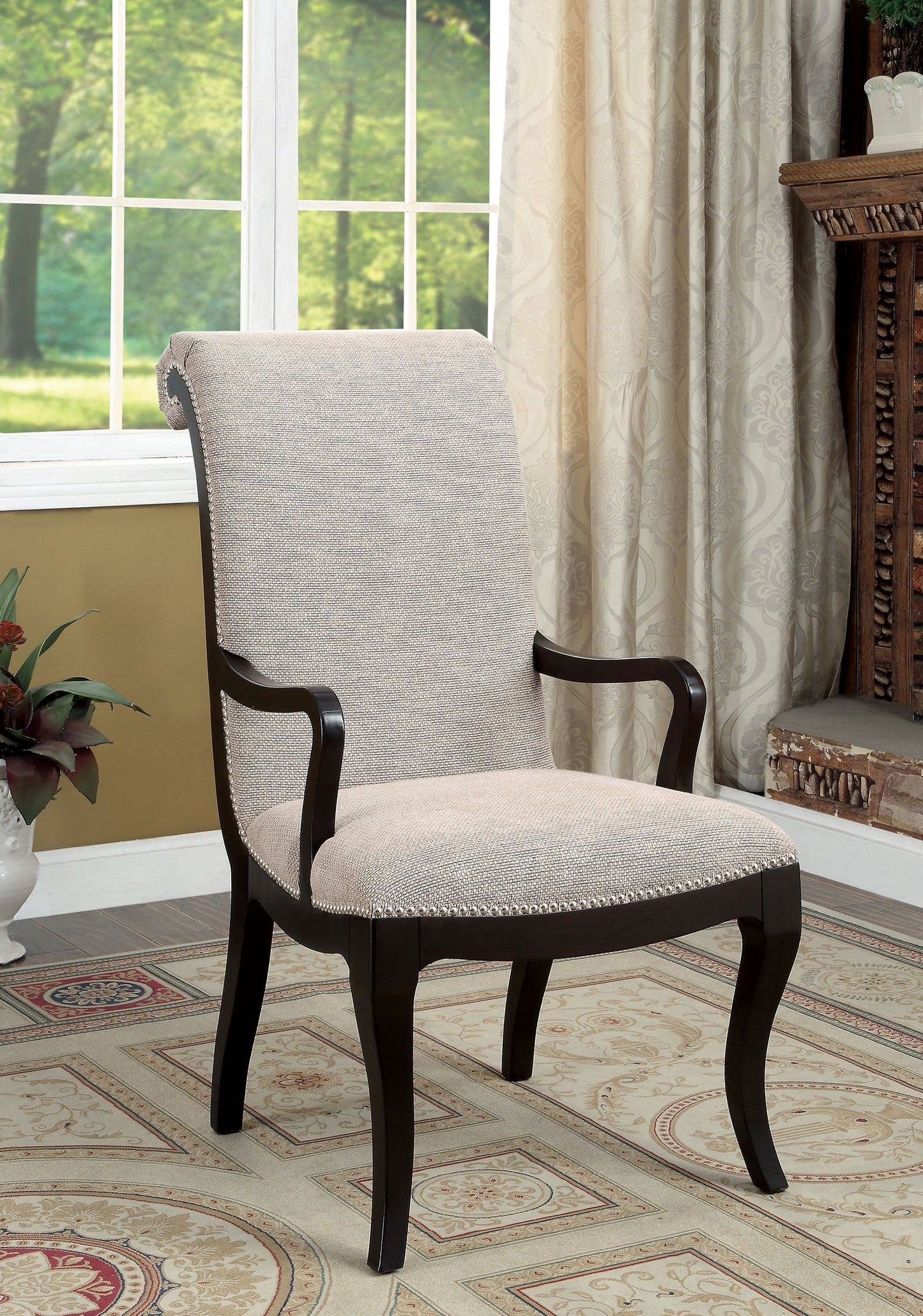 Ornette Espresso Arm Chair (2/CTN) - ATL FURNITURE