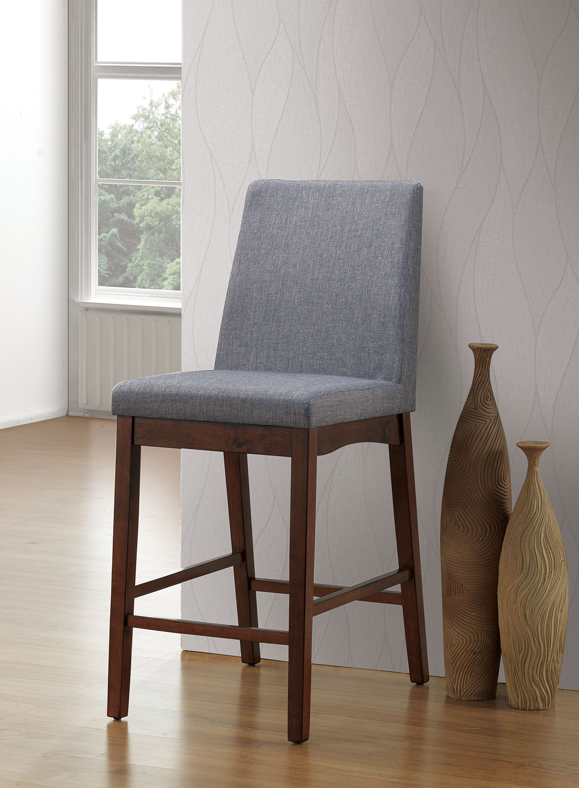 Marten Brown Cherry/Gray Counter Ht. Chair (2/CTN) - ATL FURNITURE