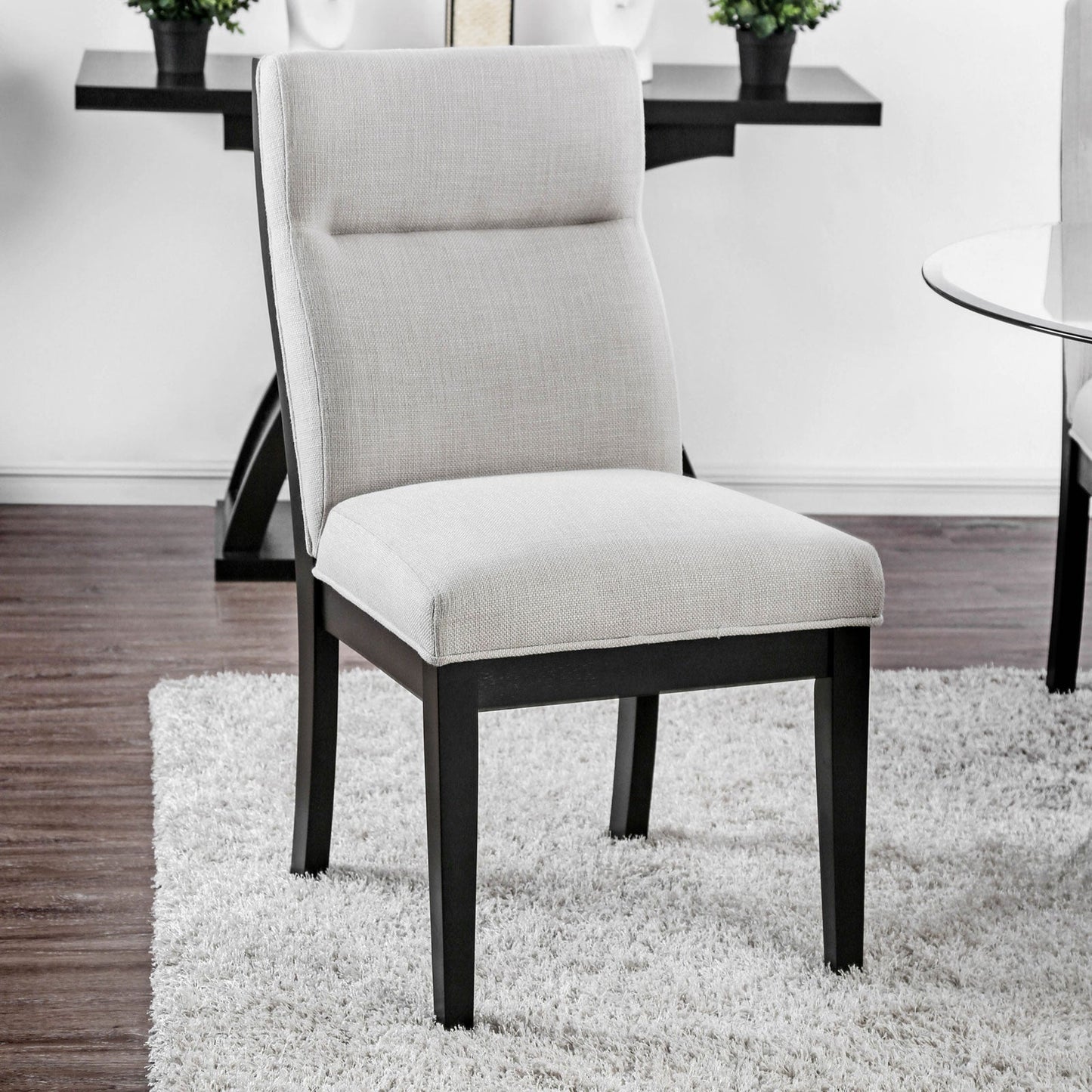 Jasmin Black/White Side Chair (2/CTN) - ATL FURNITURE