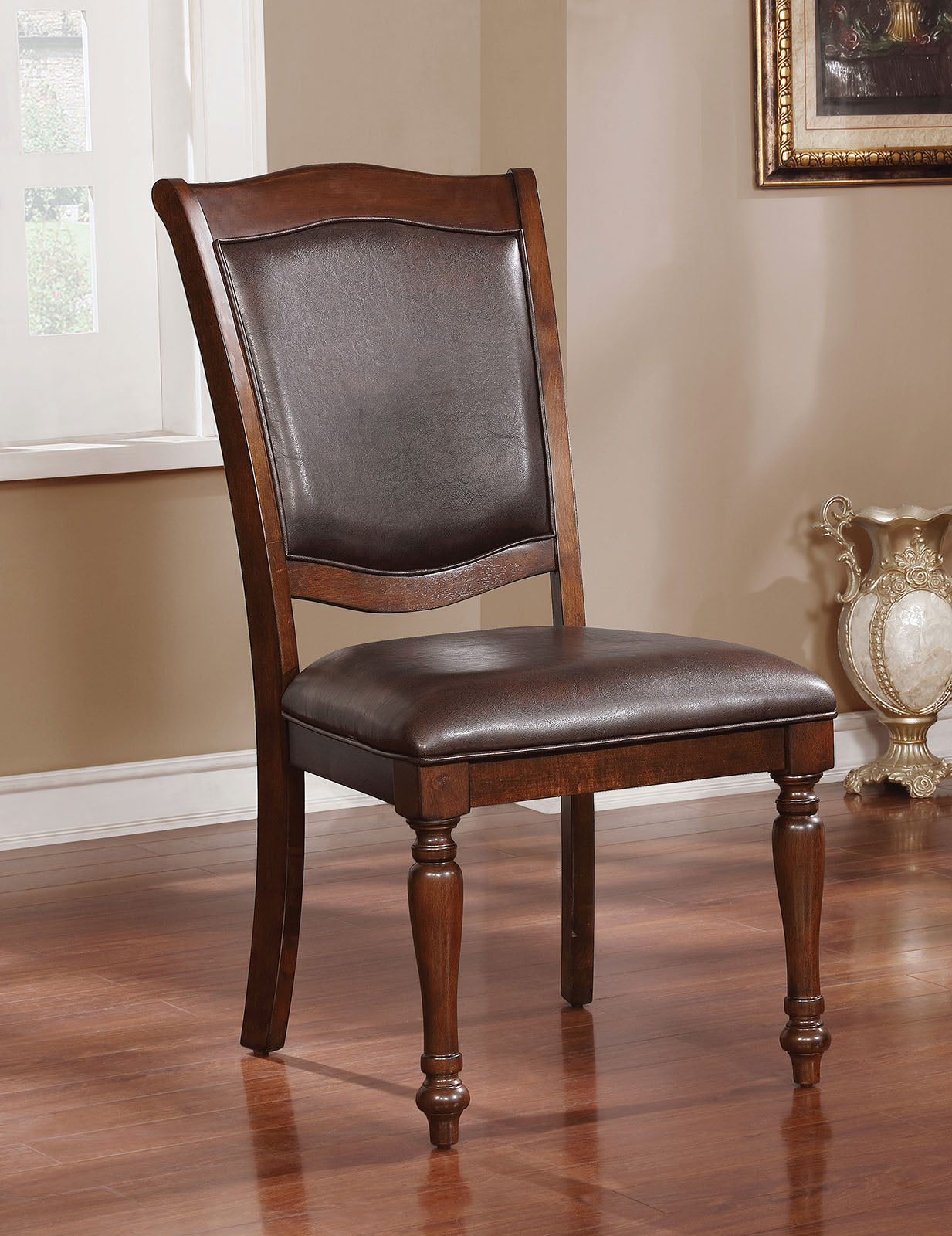 Sylvana Brown Cherry/Espresso Side Chair (2/CTN) - ATL FURNITURE
