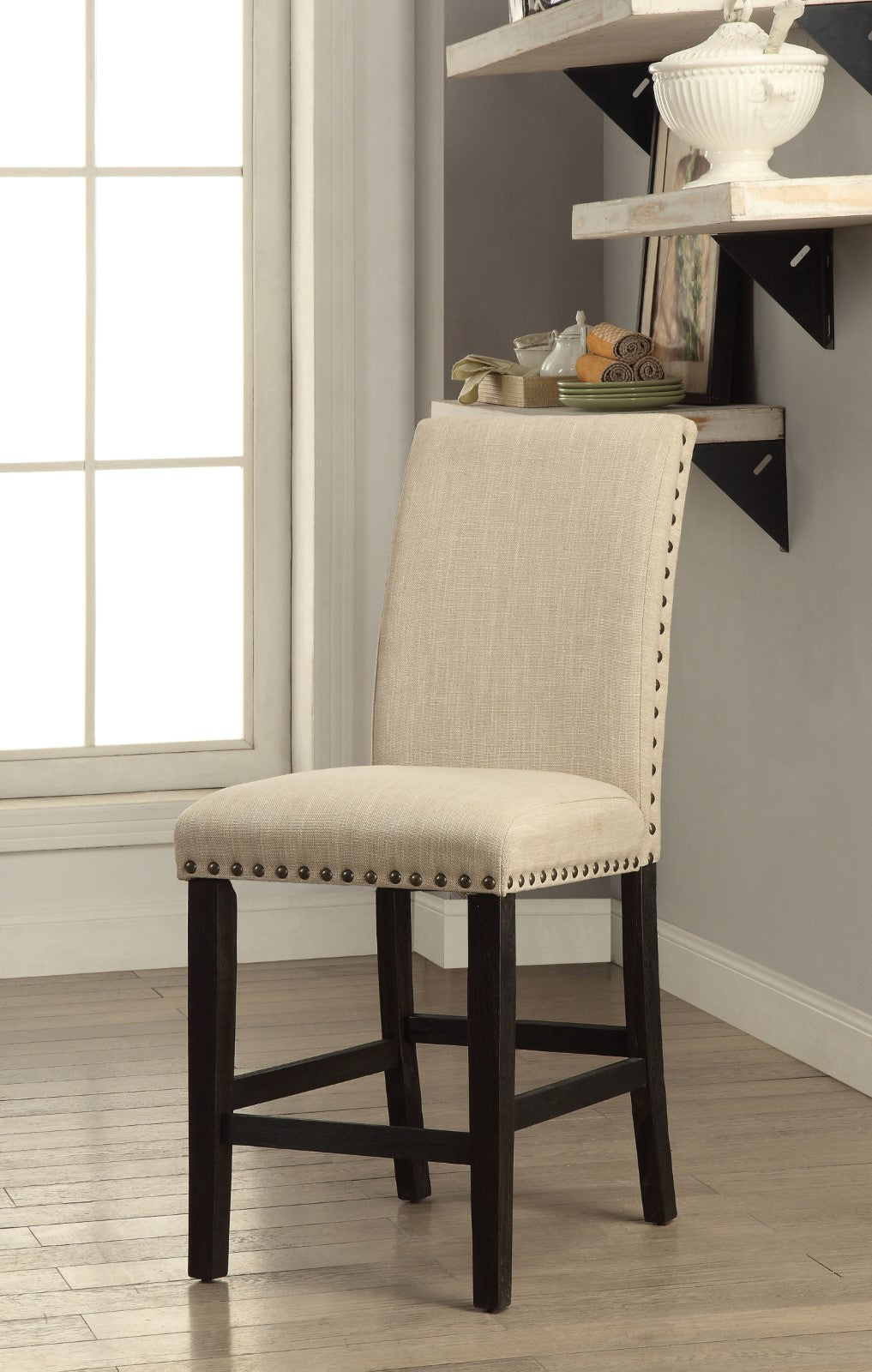 DODSON II Black/Beige Counter Ht. Chair (2/CTN) - ATL FURNITURE
