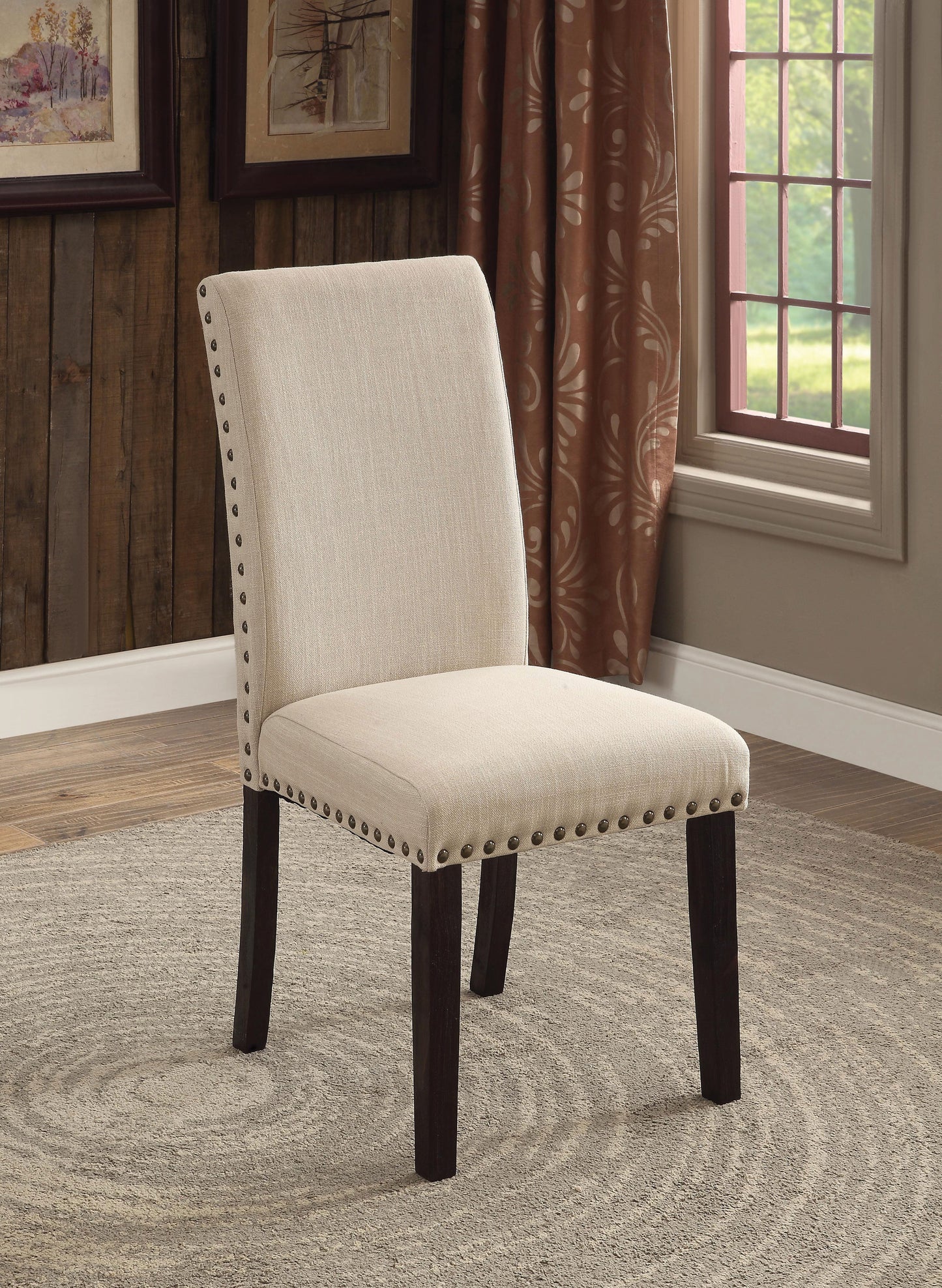 DODSON I Black/Beige Side Chair (2/CTN) - ATL FURNITURE