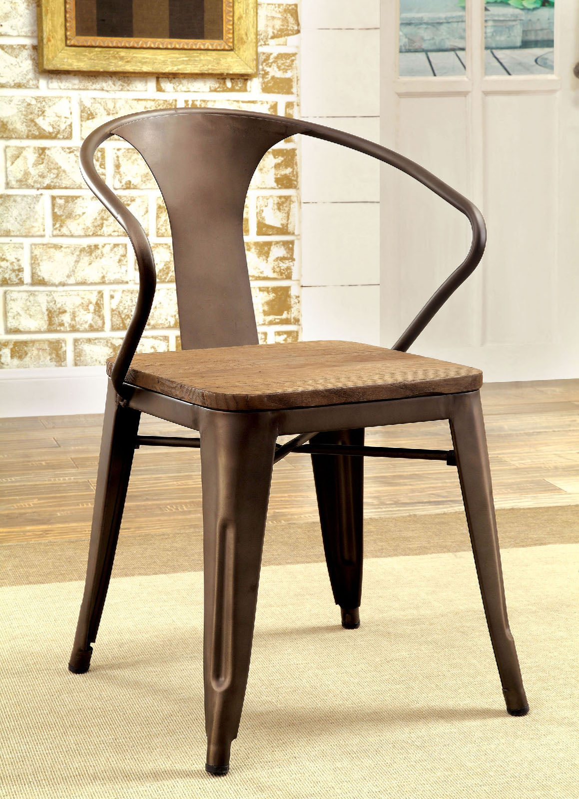 COOPER I Dark Bronze/Natural Side Chair (2/CTN) - ATL FURNITURE